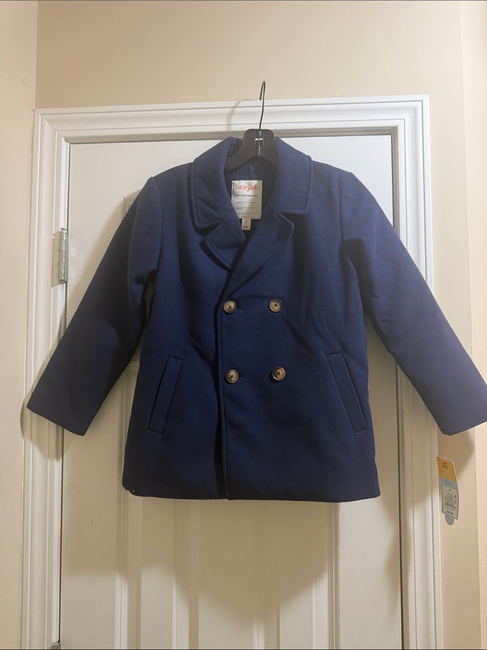 Cat & Jack Navy Double-Breasted Peacoat